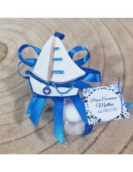 Bomboniere portaconfetti tema mare calamite barchette complete