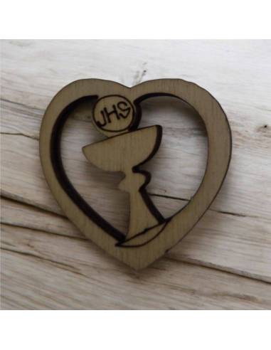 Bomboniere Prima Comunione particolare con cuore e calice Eucaristico