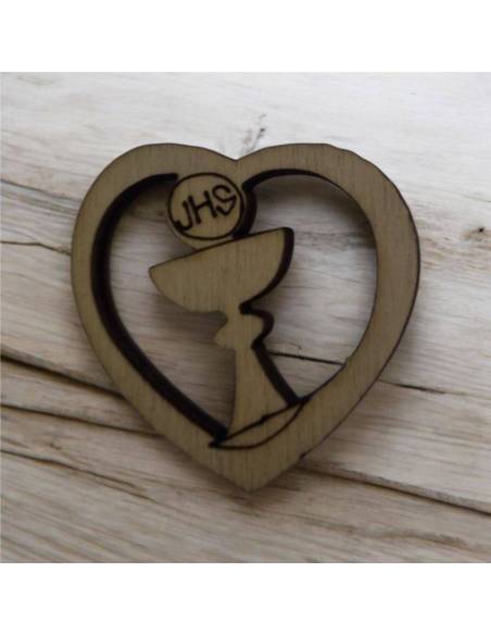 Bomboniere Prima Comunione particolare con cuore e calice Eucaristico