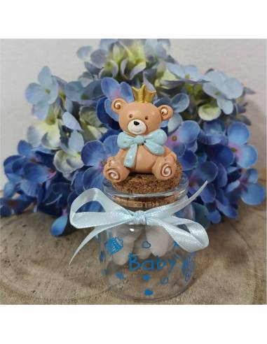 Orsetto portaconfetti barattolo ideale per Battesimo