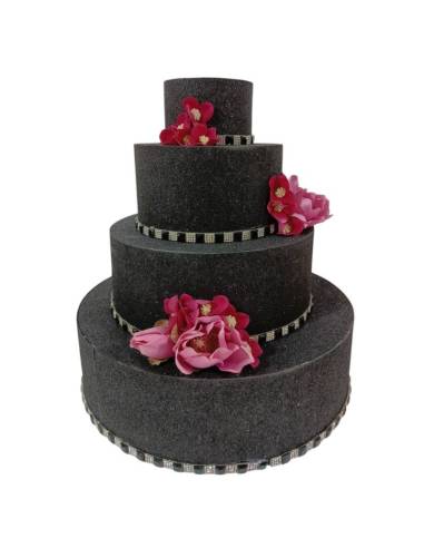 Torta finta scenografica diciottesimo compleanno glitterata