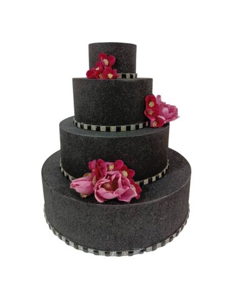 Torta finta scenografica diciottesimo compleanno glitterata