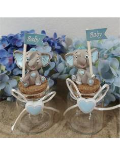 Portaconfetti vasetti elefantini bomboniere bimbo bandiera