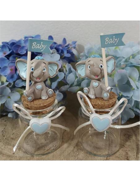 Portaconfetti vasetti elefantini bomboniere bimbo bandiera