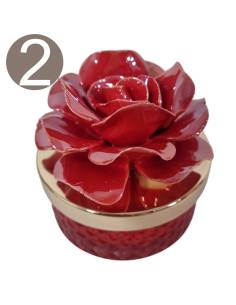 Candele profumate bomboniere rose in porcellana 2