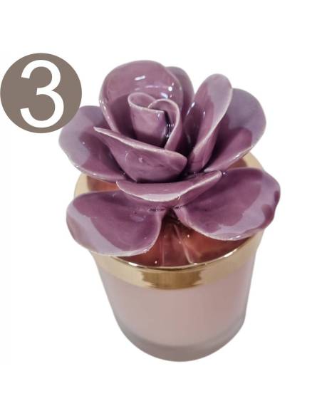 Candele profumate bomboniere colore malva | Sindy Bomboniere