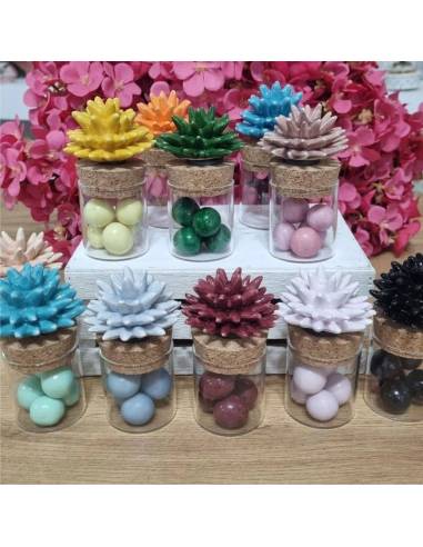 Bomboniere tema mare vasetto con riccio in ceramica