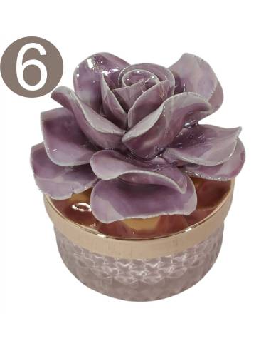 Candele profumate bomboniere colore malva | Sindy Bomboniere