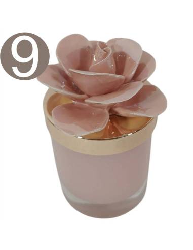 Candele profumate bomboniere colore malva | Sindy Bomboniere