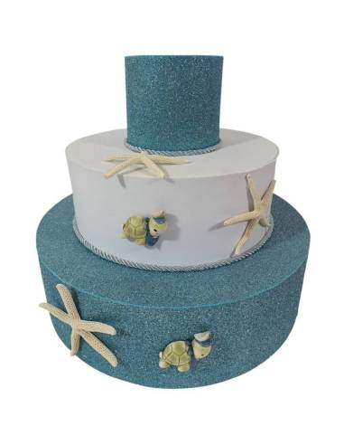 Torte finte scenografiche tema mare stelle marine e tartarughe