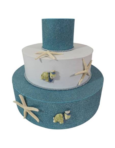 Torte finte scenografiche tema mare stelle marine e tartarughe