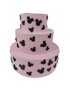Torte finte Battesimo scenografiche Disney rosa icone Minnie