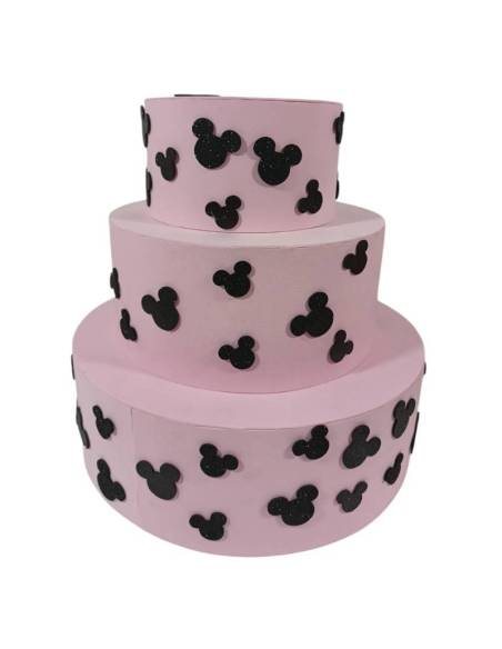 Torte finte Battesimo scenografiche Disney rosa icone Minnie