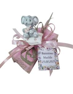 Bomboniere elefante bimba Battesimo complete di confetti