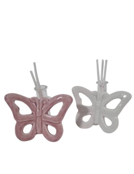 Bomboniera profumatore farfalla ceramica due colori