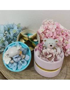 Orsetti cuore bomboniere Battesimo scatola degustazione confetti