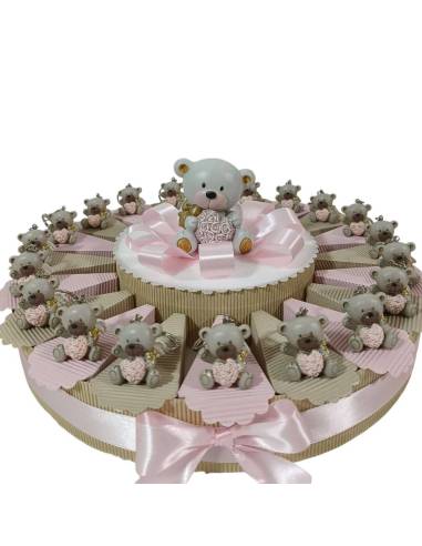 Torta bomboniere orsetti magnete daddyheart per maschietto| Sindy Bomboniere