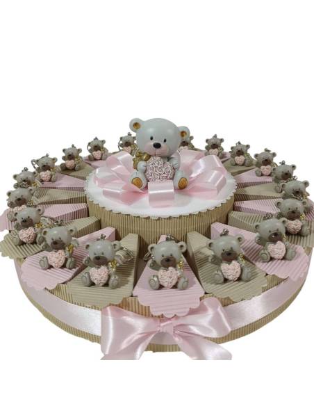 Torta bomboniere orsetti magnete daddyheart per maschietto| Sindy Bomboniere