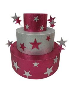 Torte finte Compleanno scenografiche glitterate con stelle