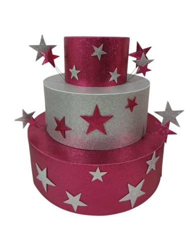 Torte finte Compleanno scenografiche glitterate con stelle