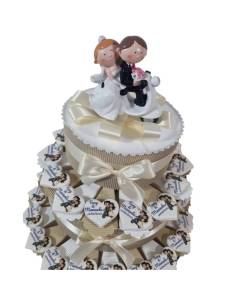 Bomboniere Matrimonio torta portaconfetti calamite cuori sposi personalizzate