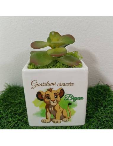 Bomboniere Battesimo Savana portapiante in ceramica personalizzate