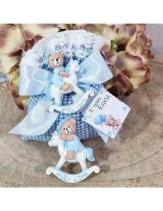 Bomboniere sacchetto nascita orsetto cavalluccio