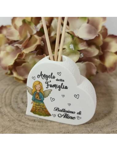 Diffusori per ambienti bomboniere angelo cuore bianco personalizzato