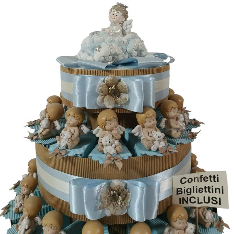 Torta bomboniere Battesimo angioletti in offerta