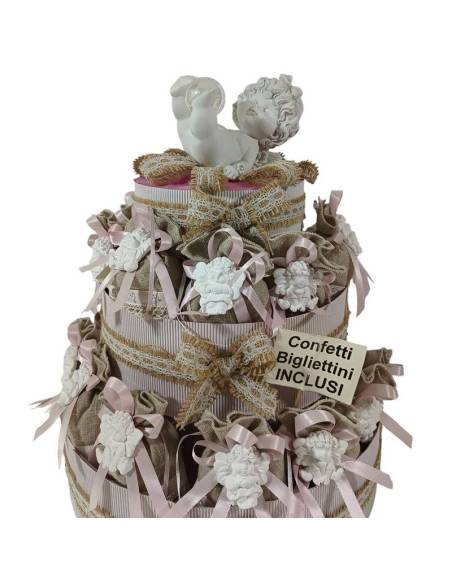 Sacchetti portaconfetti bomboniere Battesimo angioletti misti