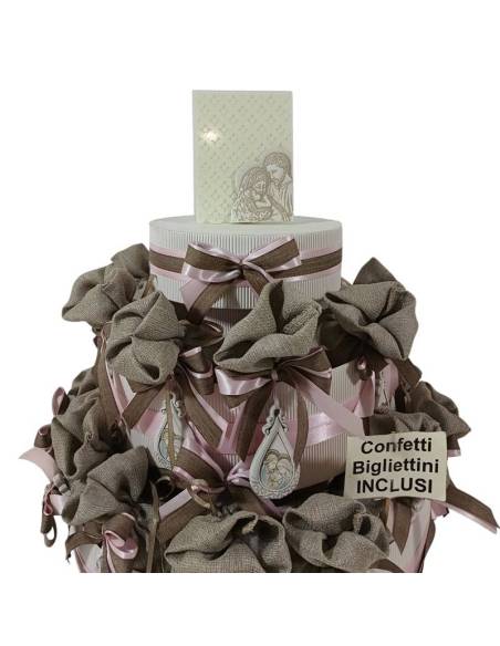 Sacchetti portaconfetti Battesimo icona sacra famiglia a forma di goccia