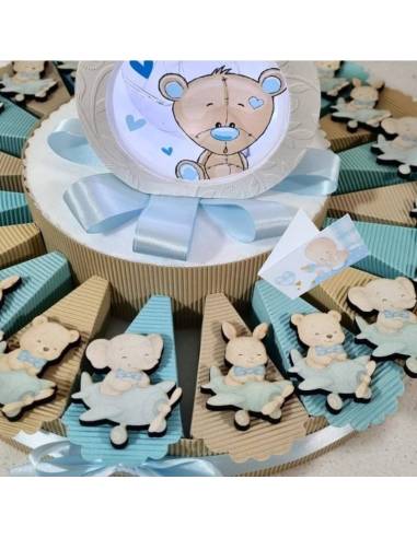 Torta bomboniere Nascita Battesimo maschio calamite animaletti