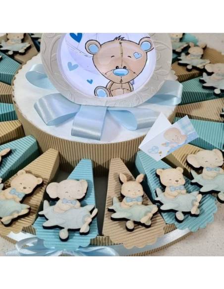 Torta bomboniere Nascita Battesimo maschio calamite animaletti