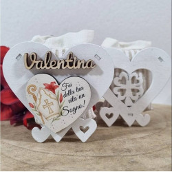 Bomboniere portaconfetti scatole Cresima a forma di cuore personalizzate