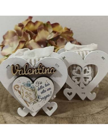 Scatoline portaconfetti Cresima personalizzate cuore con frase