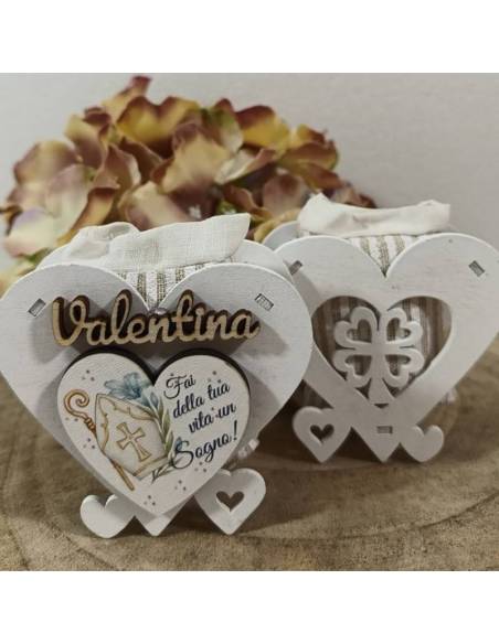 Scatoline portaconfetti Cresima personalizzate cuore con frase