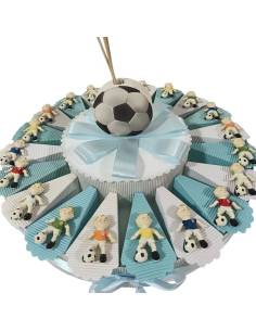Torta bomboniere portaconfetti tema calcio calamite calciatori