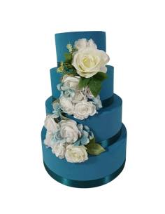 Torte scenografiche quattro piani con decoro floreale