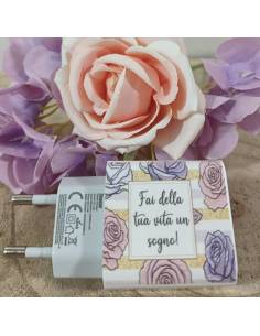 Bomboniere eleganti caricabatterie presa USB con frase