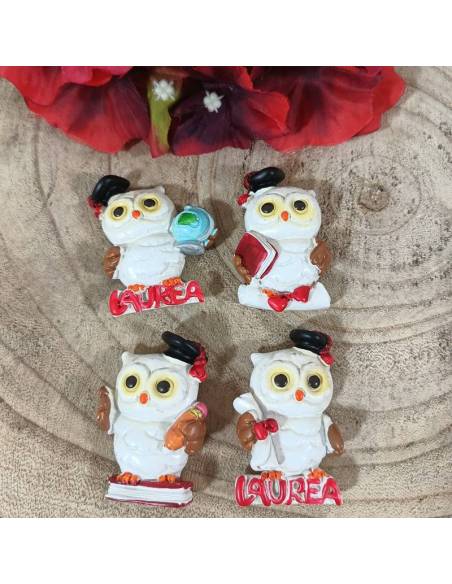 Bomboniere per Laurea fai da te calamite gufetti misti | Sindy Bomboniere