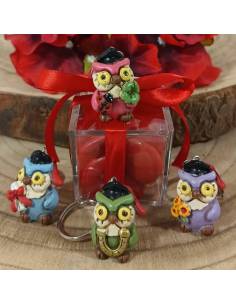 Bomboniere Laurea originali scatole portaconfetti portachiavi gufetti