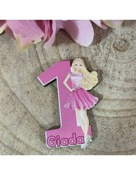 Calamite magnetiche bomboniere Compleanno Barbie personalizzate