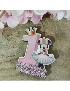 Bomboniere Compleanno magneti Disney Minnie ballerina nome personalizzato