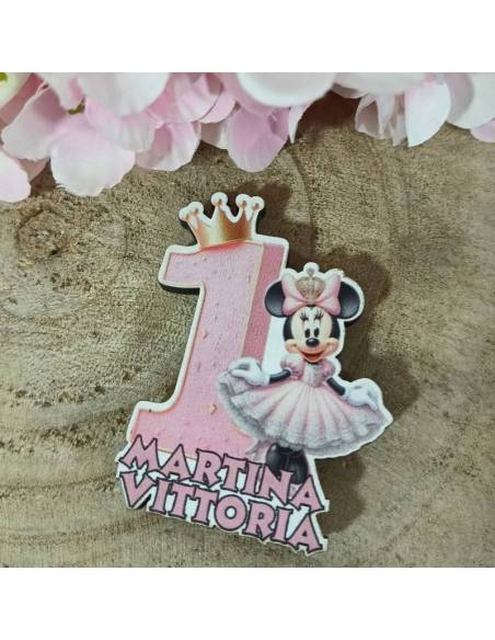 Bomboniere Compleanno magneti Disney Minnie ballerina nome personalizzato