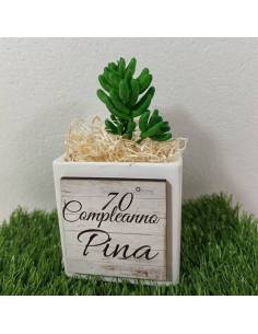 Bomboniere Compleanno vasetto portapiante in ceramica personalizzato