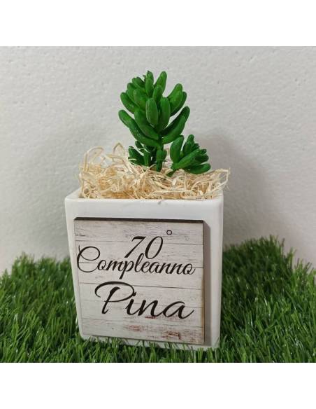 Bomboniere Compleanno vasetto portapiante in ceramica personalizzato