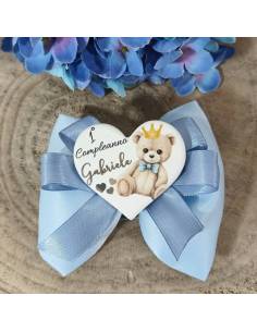 Sacchetti portaconfetti bomboniere Compleanno calamite cuore orsetto personalizzato