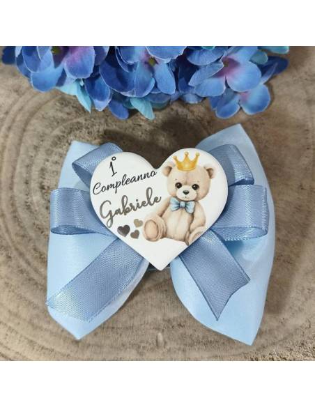 Sacchetti portaconfetti bomboniere Compleanno calamite cuore orsetto personalizzato