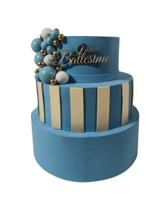 Torta Scenografica finta Battesimo con palloncini abbinati