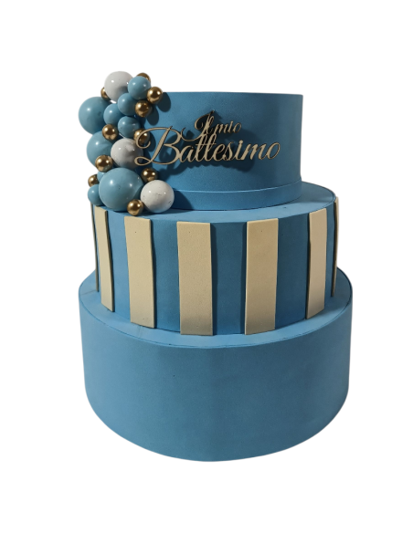 Torta Scenografica finta Battesimo con palloncini abbinati